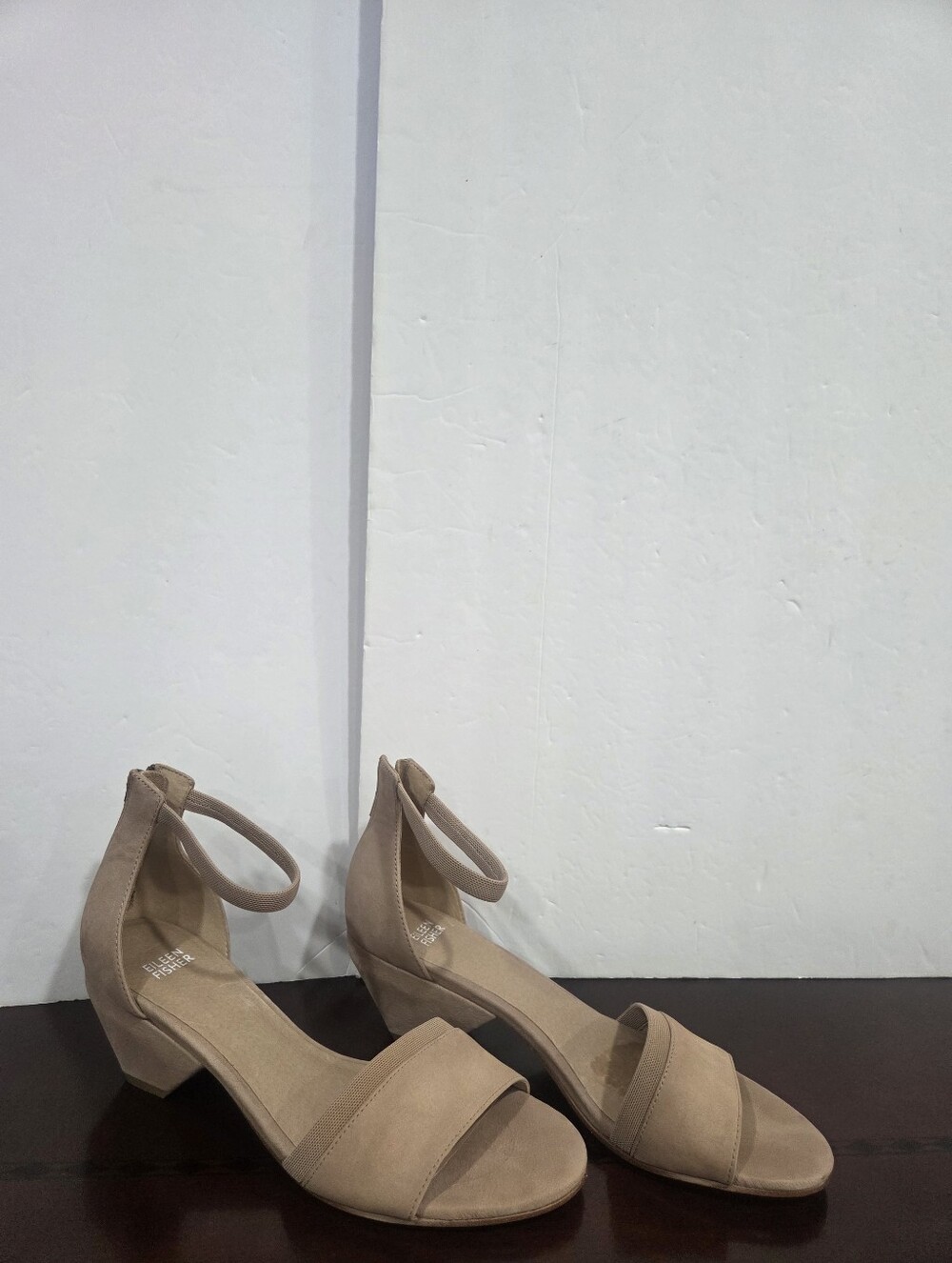 Eileen Fisher Ankle-Strap Low Block Heel Sandals  Sz.10